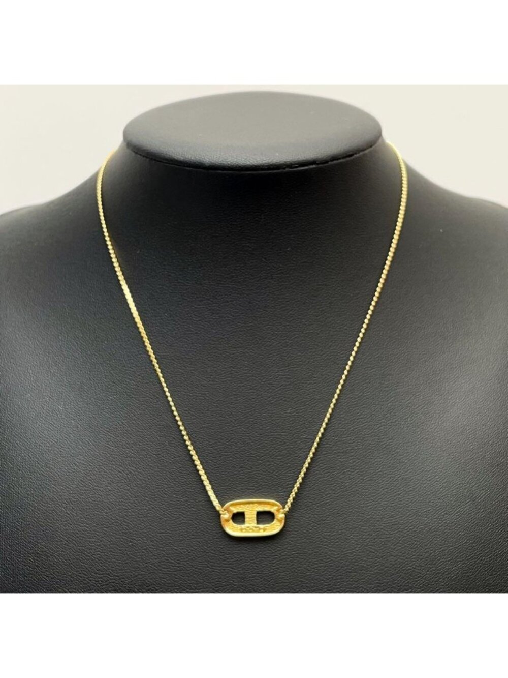 Dior CD Logo Necklace Line Stone Gold CD - Picture 7 of 10